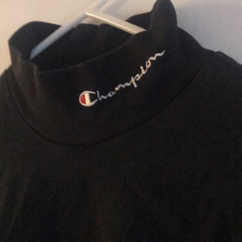 Vintage Champion Reverse Weave black turtleneck SZ M - Picture 2 of 3